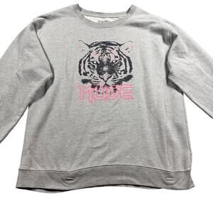 Vintage Canvas Muse Tiger Graphic Sweatshirt Womens Medium Gray